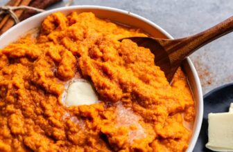 Cinnamon Honey Butter Mashed Sweet Potatoes