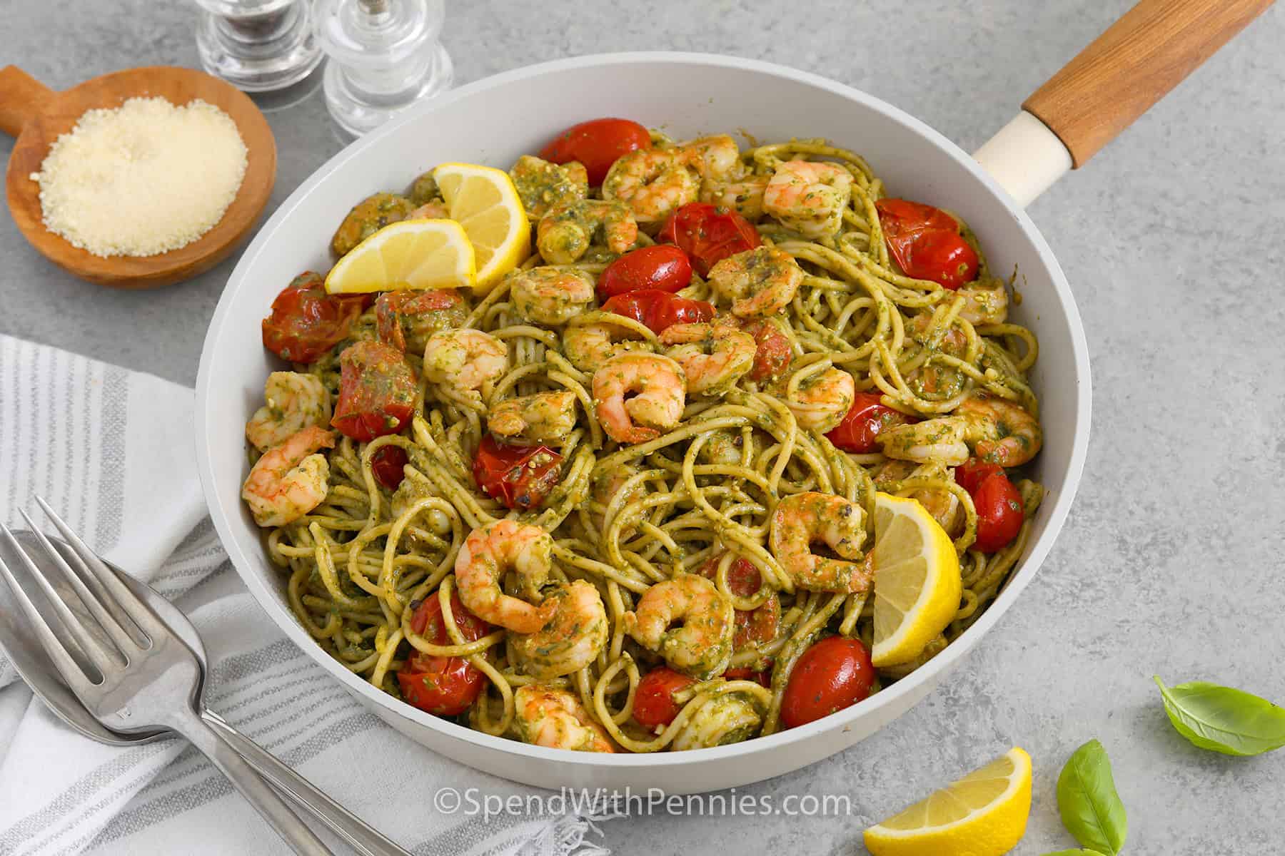 Shrimp Pesto Pasta